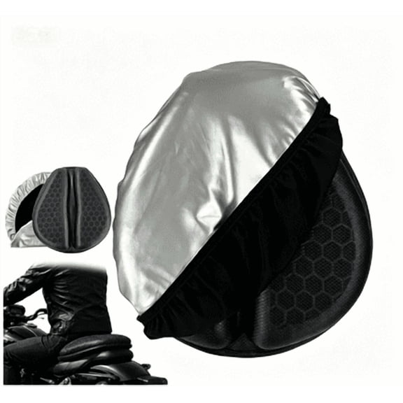 Motorcycle Gel Seat Cushion 14.2" with Gloves, 2026 New Foldable 3D Honeycomb Motorcycle Gel Seat Pad, Breathable Shock Absorption Rider Seat Cushion for Long Riding (1PCS+Cover)M