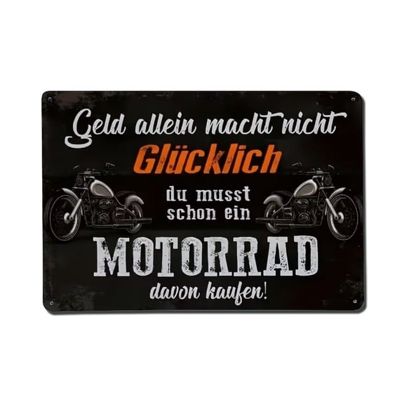 Motorcycle German Quote Tin Sign Vintage Metal Poster Living Room Bar Man Cave Home Wall Art Decor 8x12inch