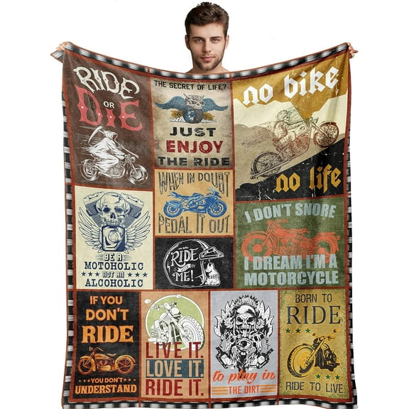 Motorcycle Gifts for Men, Best Gifts for Motorcycle Riders/Lovers Men, Motorcycle Lover Gifts for Men/Women, Gifts for Motorcycle Enthusiasts/Lovers, Motorcycle Gifts Blanket 50*60
