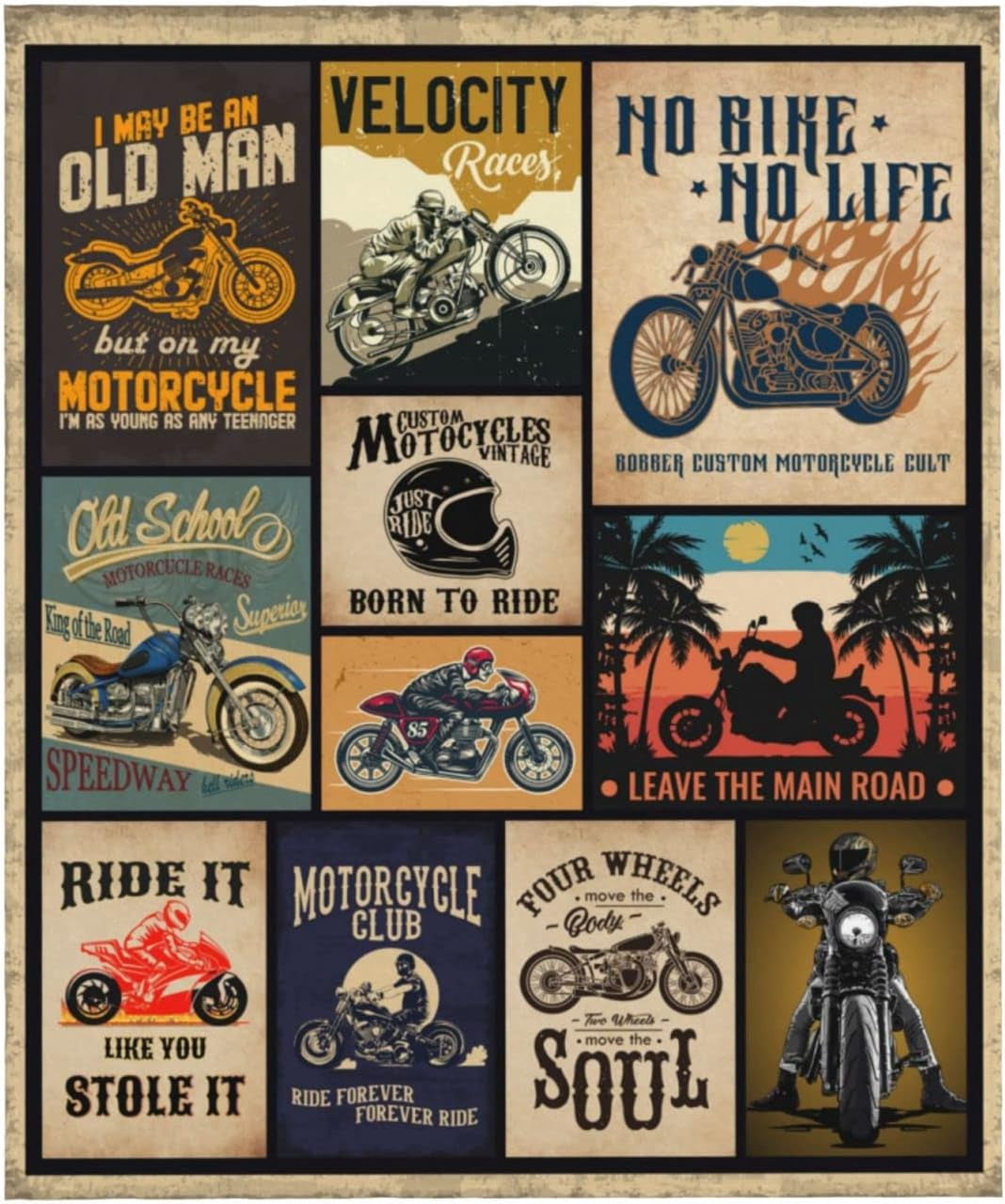 Motorcycle Gifts for Men & Women, Motorcycle Blankets and Throws, Motocross Blanket, Best Birthday Gift Ideas for Motorcycle Lover, Super Cozy Plush Fleece Blanket Soft Bedding,40"X50"