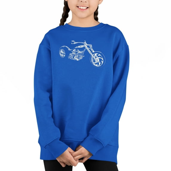 Motorcycle - Girl's Word Art Crewneck Sweatshirt