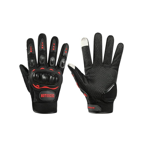 Motorcycle Gloves for Men,Black Winter Gloves,Four Seasons Racing Gloves Warm Motorcycle Avoid Fall And Avoid Slip Touches Screen Motorcycle Riding Gloves,Winter Motorcycle Gloves(Red 8.4*4in)