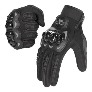 Motorcycle Gloves for Men & Women, Full Finger Touchscreen Motorbike Gloves for Dirt Bike, BMX, ATV, MTB Riding, Road Racing, Motocross, Cycling, Climbing – Breathable, Protective, Black L