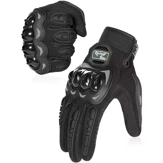 Motorcycle Gloves For Men And Women, Summer Breathable Mesh Gloves With Hard Knuckle Protection, Touchscreen Compatible Fingertips, Adjustable Wrist Strap For Riding, Cycling, Outdoor