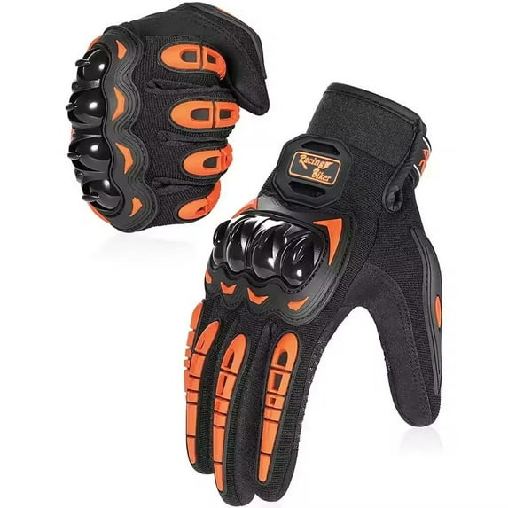 Motorcycle Gloves For Men And Women, Summer Breathable Mesh Gloves With Hard Knuckle Protection, Touchscreen Compatible Fingertips, Adjustable Wrist Strap For Riding, Cycling, Outdoor