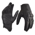 thumbnail image 1 of Black Leather Motorcycle Gloves for Men Touchscreen Full Finger Gloves with Padding for Biker Riding Driving Glove, 1 of 6