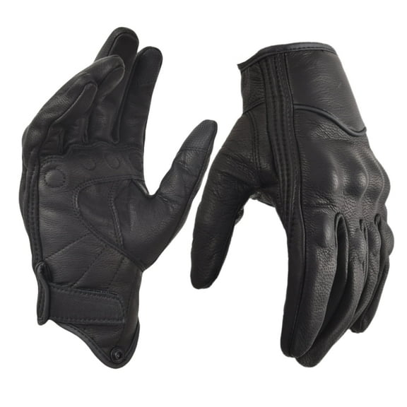 Black Leather Motorcycle Gloves for Men Touchscreen Full Finger Gloves with Padding for Biker Riding Driving Glove