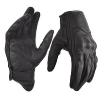 Black Leather Motorcycle Gloves for Men Touchscreen Full Finger Gloves with Padding for Biker Riding Driving Glove