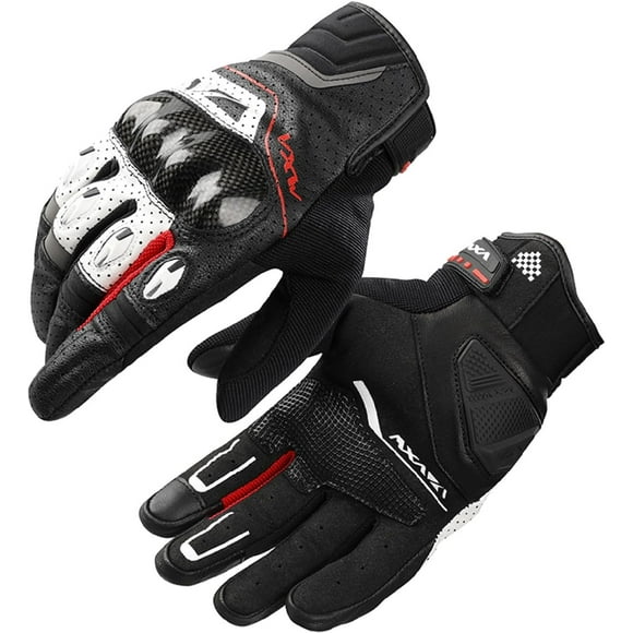 Motorcycle Gloves for Men and Women - Full Finger Touchscreen Motorbike Gloves with High Protection for BMX, ATV, Road Racing
