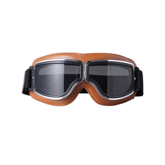 Blarkrus Motorcycle Goggles Retro Half, Windproof Dustproof Protective Eyewear, for Motorcycle Riding Cycling Outdoor Sports, Black