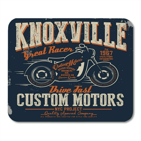 Motorcycle Graphics Vintage Custom Racer Tee York Mousepad Mouse Pad Mouse Mat 9x10 inch