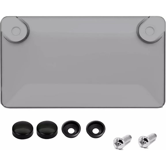 Motorcycle Gray License Plate Cover 1pc *2 packs