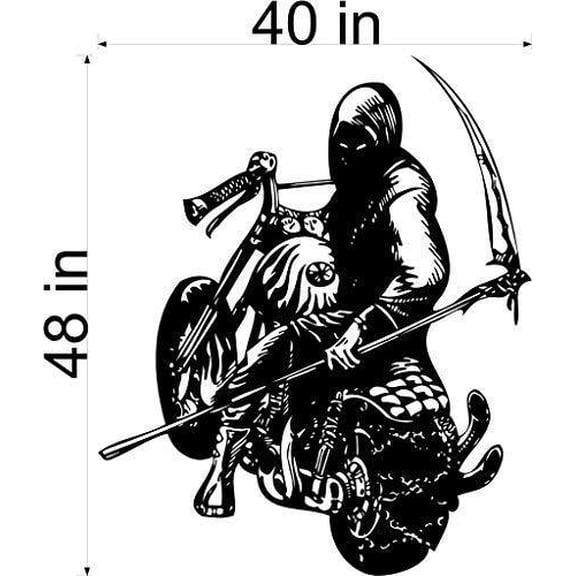 Motorcycle Grim Car Wall Decals Stickers Graphics Man Cave Boys Room Décor