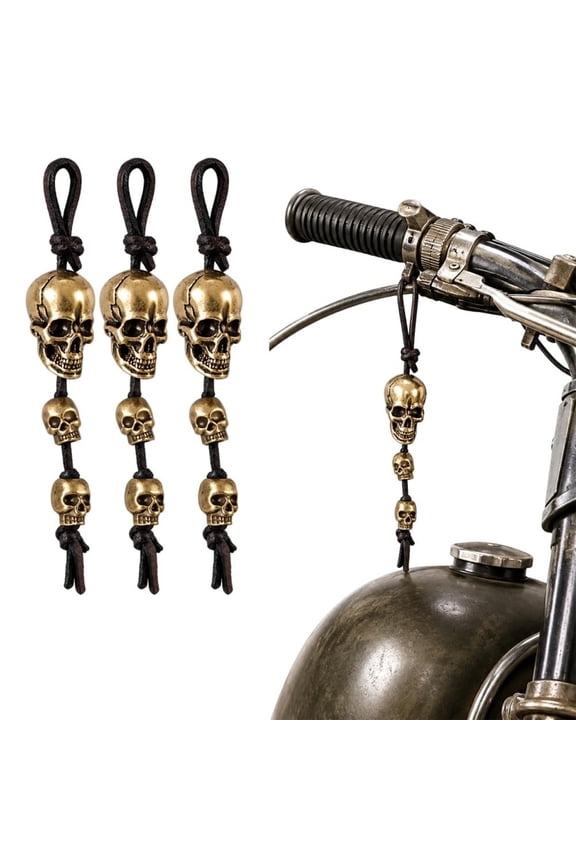 Motorcycle Guardian Ride Bell Accessory Keychain Skull Keychains | Halloween Spooky Cool Vintage Metal Gothic Punk Freedom Skeleton Ghost Shaped Charm Pendant Bag Purse Men Accessories(RL)