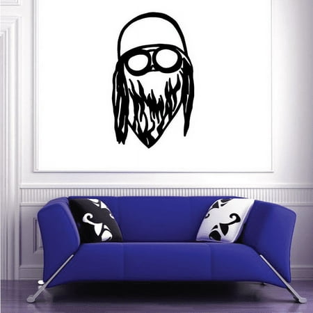 Motorcycle Guy With Bandana Decal - 36 Inches