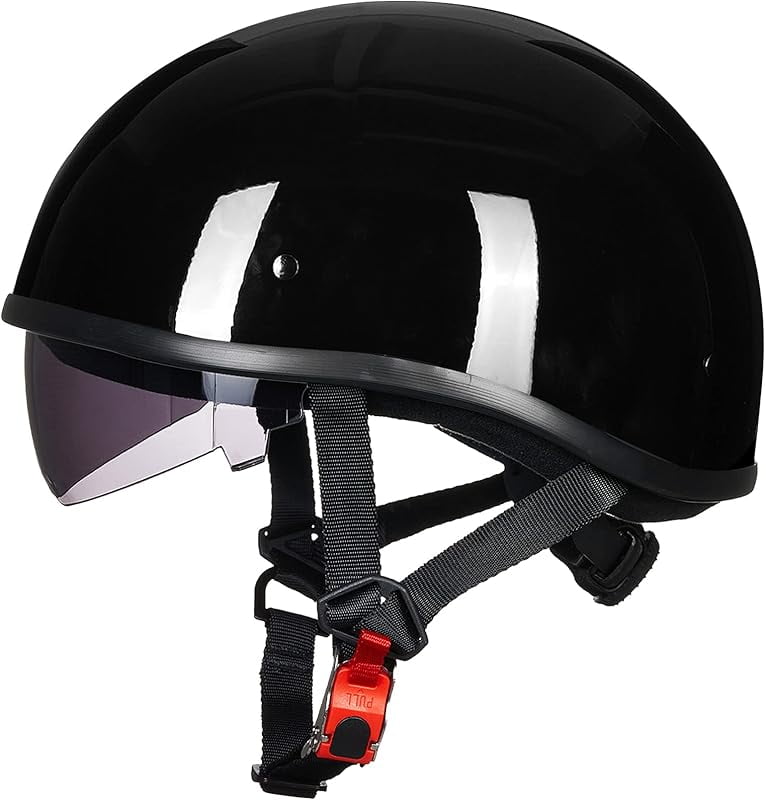 CFZWJ Electric Motorcycle Half Helmet,Open Face With Visor 3/4 Motorcycle Helmet DOT Certified Motorcycle Helmet For Adults Men And Women For Cruiser Scooter Moped - View #4