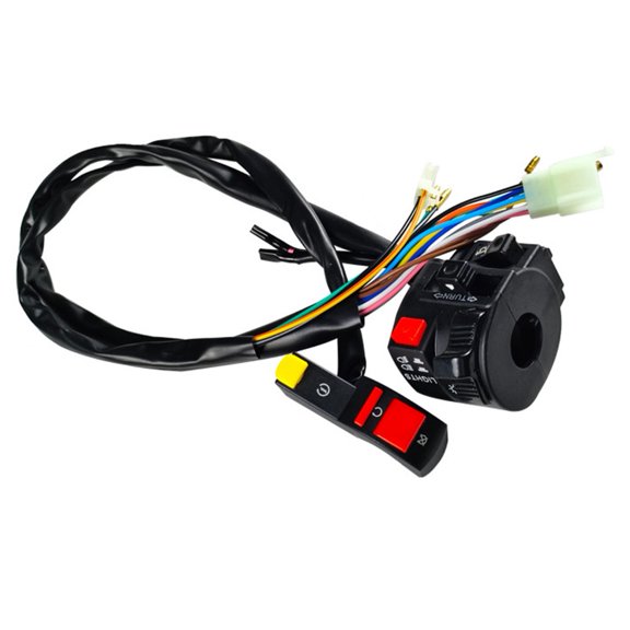 Motorcycle Handlebar Combination Switch, Electric Start Stop Kill Button for Dirt Bike ATV for QUAD, Fitment, ABS Material, Black, 2-Pack