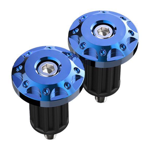 Motorcycle Handlebar End Aluminum Alloy Bar Ends for 16-18mm Handlebars Anti-Fall Protection Terminals Accessories Black White Red Blue Gold Orange(Blue)