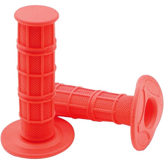 Motorcycle Handlebar Grips Bike Grips Non Slip Rubber Hand Grips- Non-Slip Soft Rubber Handlebars, Comfortable Motorbikes Handle Replacement Protection Accessories(1set-red)