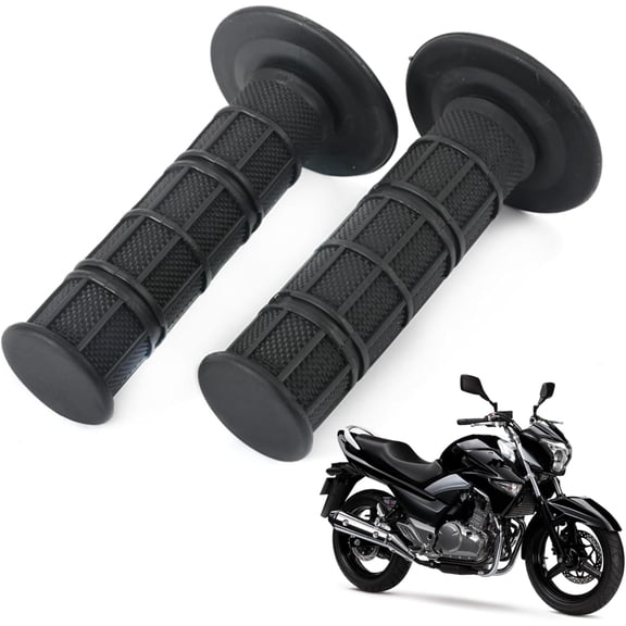 Motorcycle Handlebar Grips, Soft TPE Replacement Grips Set for 7/8" Handlebars - Comfort Grip, Easy Install, Fits Most Street Bikes, Cruisers & Scooters (Black, B)