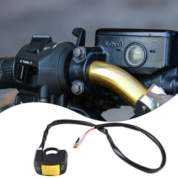 Motorcycle Handlebar Light Switch ON-OFF Button Waterproof Headlight Control for Dirt Bike ATV Scooter Snowmobile for U5 U7 22mm Yellow