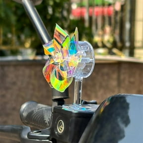 Motorcycle Handlebar Pinwheel Wind Energy Light Up LED Windmill Decor For Motorcycle Bicycle Scooter Dashboard And Helmet