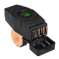 thumbnail image 1 of Motorcycle Handlebar Switch Dual USB Fast Charger Waterproof Cover 12-24V, 1 of 8
