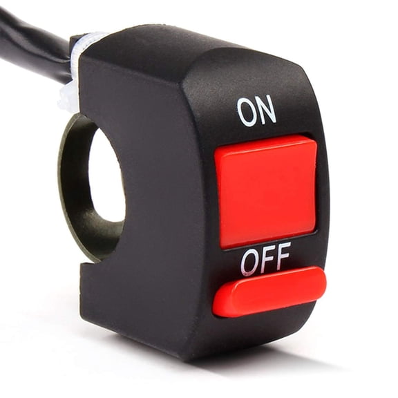 Motorcycle Handlebar Switch On Off Toggle Switch with Push Button for U5 U7 U2 Motorcycles Scooter Electrombile Motorbike-7/8inch 22mm Black