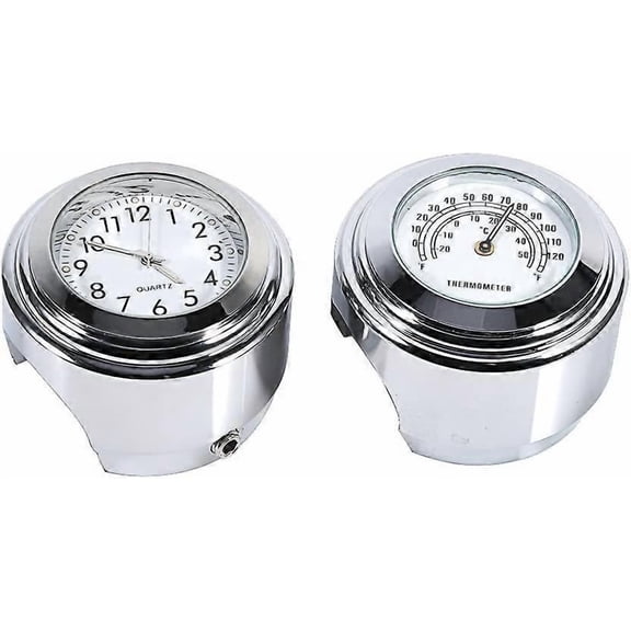 Motorcycle Handlebar Watch, 7/8" Waterproof Motorcycle Handlebar Mount Digital Clock and Thermometer Temp