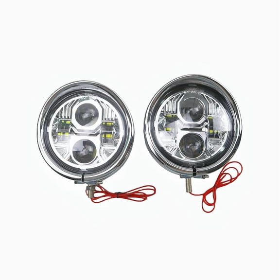 Motorcycle Headlight Auxiliary Round Light LED Spot Lights for Harley Chopper Bobber Cafe Racer Classic FLHR Road King 4.5" LED Fog Light Lamps