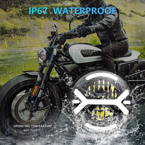 Motorcycle Headlight,Headlamp With Round Led Car Headlamp Ip67 Waterproof 5-3/4 5.75 With /turn Waterproof Car Beam 5.75 Inch /turn