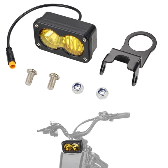 Motorcycle Headlight Kit, 20W 6000-6500K LED Light, 3-Pin Beam Bike Motorcycle Front Light, Waterproof Plug and Play Headlamp with Mount Bracket