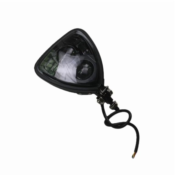 Motorcycle Headlight Triangle LED Headlamp 10mm Bottom Mount for Harley Honda Chopper Cruisers Bobber Custom