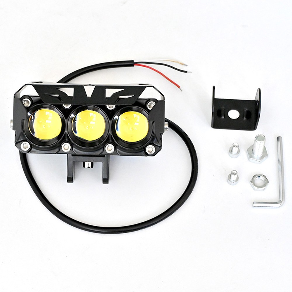 Motorcycle Headlights, Electric Vehicle Three Bead Spotlights,Yellow