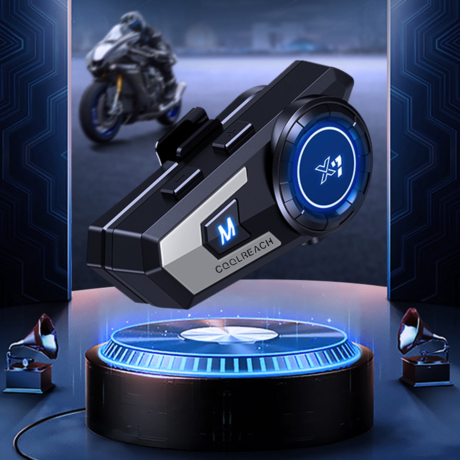 Motorcycle Headset Helmet Intercom Headset with CVC Noise Cancellation Stereo Music IPX6 Waterproof for Full face Helmet Bluetooth 5.0 Intelligent Noise Reduction Long Range Walmart