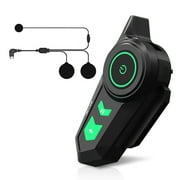 Motorcycle Headset, Wireless Bluetooth Headset with Noise Cancellation, Waterproof X-15 Soft Mic, Black