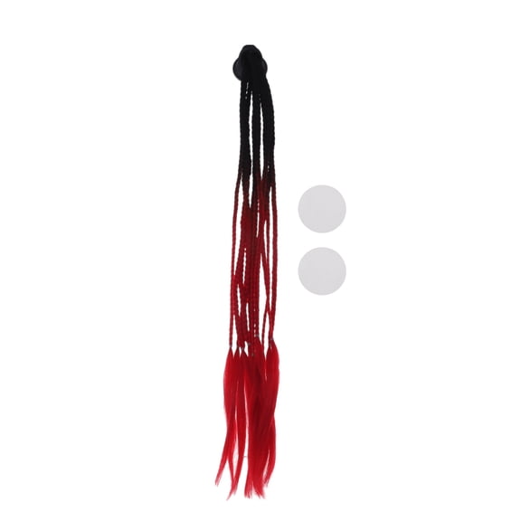 Motorcycle Helmet Accessories Decoration 12 Dreadlocks for Motorcycle Bicycle Skiing Helmets Black Bright Red High-temperature Silk PU Glue 1 Set