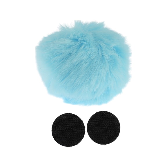 Motorcycle Helmet Accessories Decoration Round Tail for Motorcycle Bicycle Skiing Helmets Blue Plush Stickers 1 Set