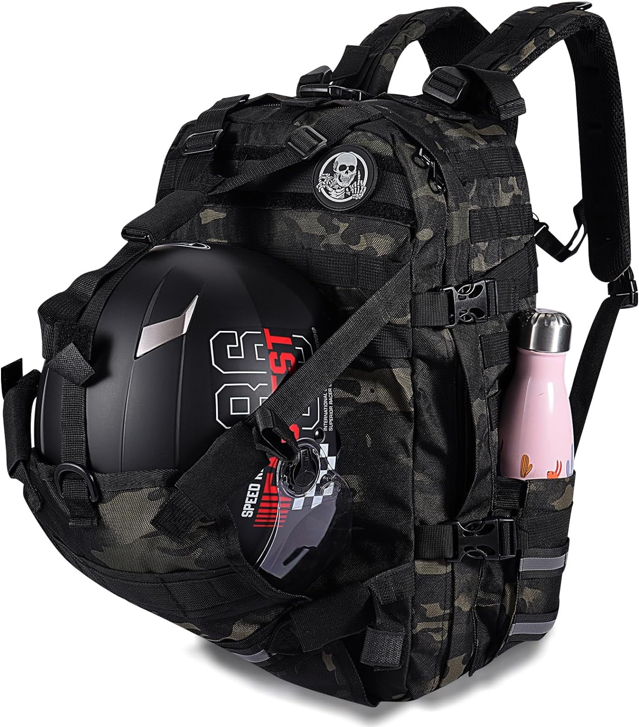 Motorcycle Helmet Backpack Bag for Men Large Capacity Motorcycle Cycling Backpack Basketball Luggage Storage Waterproof Backpack for Sports Outdoor Activities