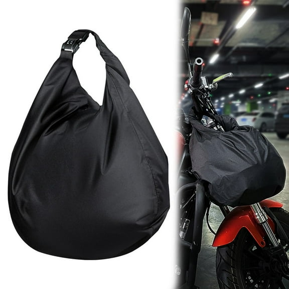 Motorcycle Helmet Bag Lockable Storage Case For Riding Travel, ABS And Oxford Cloth Construction With Velvet Lining, Fit For Most Bike Models, Black