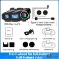 thumbnail image 1 of Motorcycle Helmet Bluetooth Headset 2-Pack, Motorbike Intercom For 2 Riders With 500m Range, Bluetooth 5.3, 25H Talk Time, IP65 Waterproof, Noise Cancellation, 1 of 22