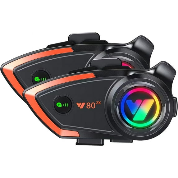 Motorcycle Helmet Bluetooth Headset 500meters 2 Riders Bluetooth Helmet Intercom Headset with CVC Noise Sound Quality Speakers Communication Systems Motorcycle Riding/Snowmobile/Cycling/Sports