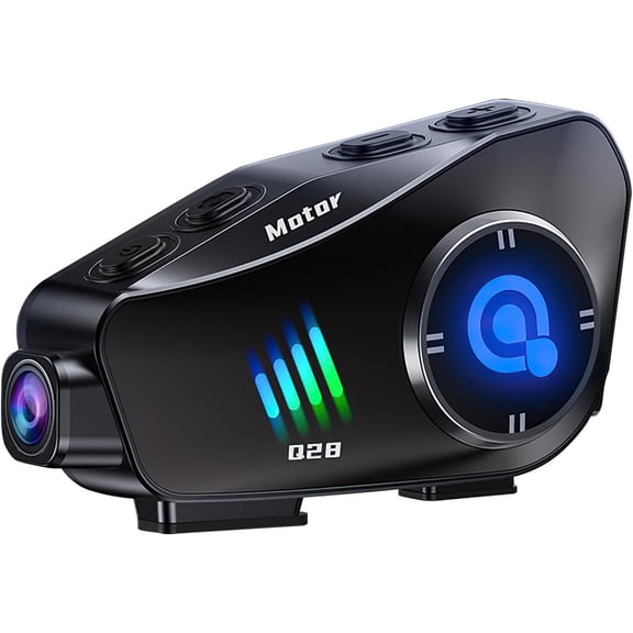 Motorcycle Helmet Bluetooth Headset with HD 1080P Dash Cam