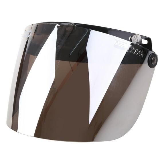 Motorcycle Helmet Bubble Visor 3-Snap Design Flip Up Down Open Face Visor Lens