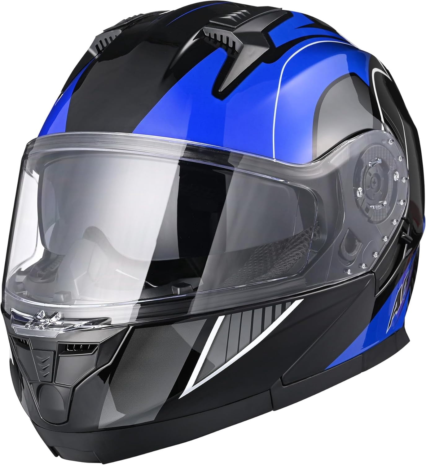 Motorcycle Helmet Dual Visor Modular Flip up Full Face Helmet DOT Approved - Helmet Run-M1 & M3 for Adult Motorbike Street Bike Moped Racing