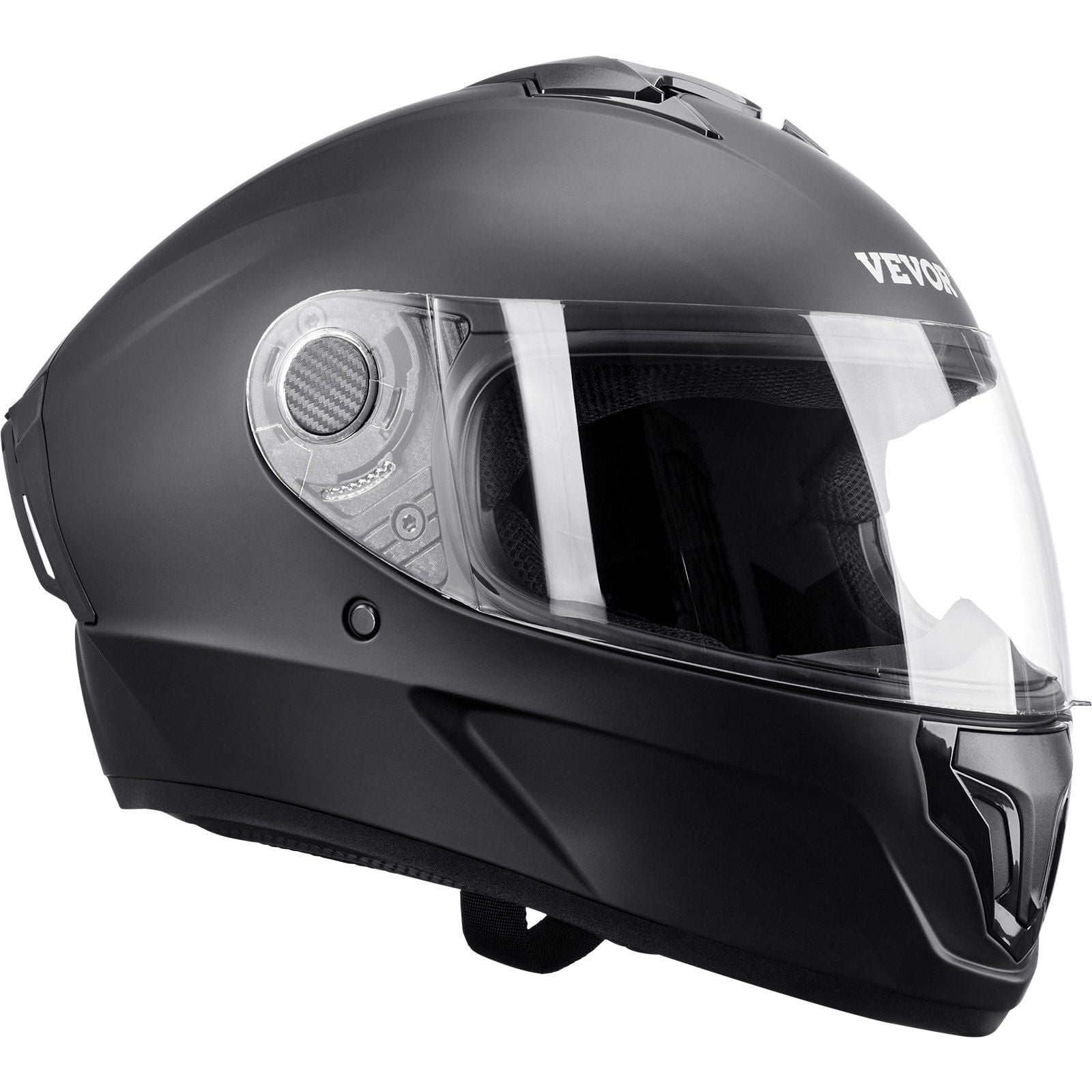 Motorcycle Helmet Full Face Adult Motocross Dirt Bike Helmet with Tinted Clear Dual Visor Detachable Liner DOT Approved Matte Black XL