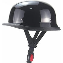 Motorcycle Helmet German Style Half Helmet Skull Cap Adult Men Women Half Shell Helmet, DOT Approved Retro Half Face Helmet for Cruiser Scooter Chopper (2Matt Black,X-Large) X