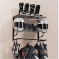thumbnail image 1 of Motorcycle Helmet Holder Wall Mounted, Helmet Holder Wall Mount with Helmet Rack, Motorcycle Helmet Rack for Most of Helmet and Clothes, 1 of 17