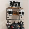 thumbnail image 1 of Motorcycle Helmet Holder Wall Mounted, Helmet Rack Wall Mount with Helmet Rack, 4 Glove Chips and 4 hooks, Rustic Helmets Holder and Motorcycle Helmets Racks for Most of Helmet and Clothes, 1 of 9