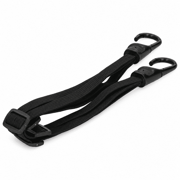 Motorcycle Helmet Luggage Holding Elastic Rope Fixing Strap 2 Hooks Bungee Cord Stretch Tie Down Band 23.2 inches / 59 cm length for Bike Cargo Universal Fit Black Color KUIULS